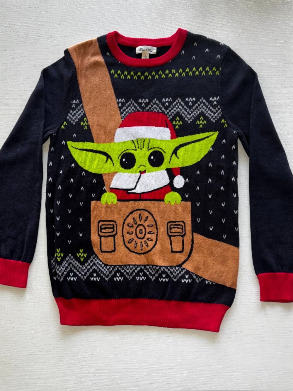 Star Wars Mandalorian Baby Yoda Ugly Christmas Ugly Sweater - Size M Juniors